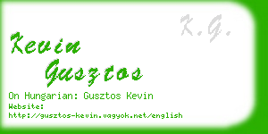 kevin gusztos business card